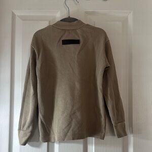 Essentials Beige Waffle Knit Crew Top